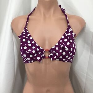 Marie Meili O Ring Polka Dot Bikini Top (D6)